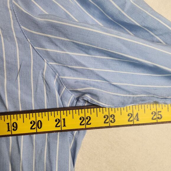 Vince Blue Striped Button-Down Shirt | Size L - Picture 9 of 10